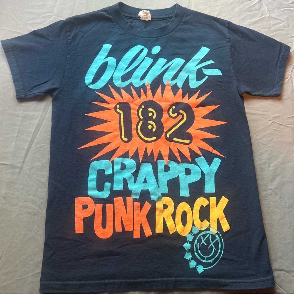 Blink 182 Crappy Punk Rock T Shirt Blue VTG Graphic Men’s Size Small
